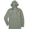 Women Life is Good Solid Tees | Women'S Solid Long Sleeve Crusher-Lite Hooded Tee Moss Green