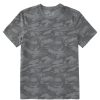 Men Life is Good Solid Tees | Men'S Solid Allover Printed Crusher Tee Gray Camo