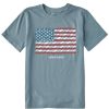 Kids Life is Good Graphic Tees | Kids Geometric Flag Crusher Tee Smoky Blue