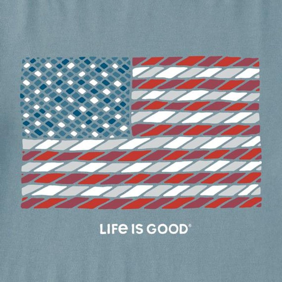 Kids Life is Good Graphic Tees | Kids Geometric Flag Crusher Tee Smoky Blue