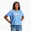 Women Life is Good Boxy Tees | Women'S Retro Mountains Boxy Crusher Tee Cornflower Blue