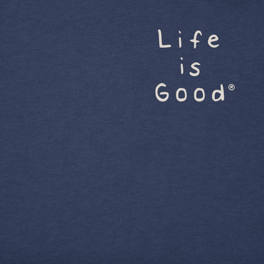 Women Life is Good Sweatshirts & Hoodies | Women'S Quirky Stacked Lig Simply True Fleece Crew Darkest Blue