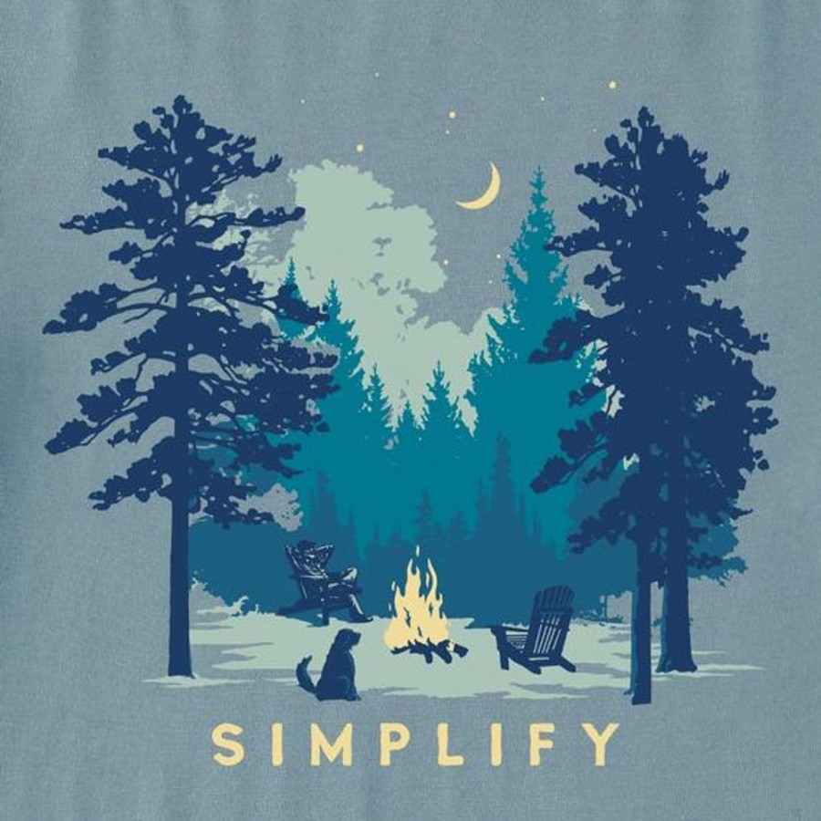 Men Life is Good Sweatshirts & Hoodies | Men'S Simplify Campfire Simply True Fleece Hoodie Smoky Blue