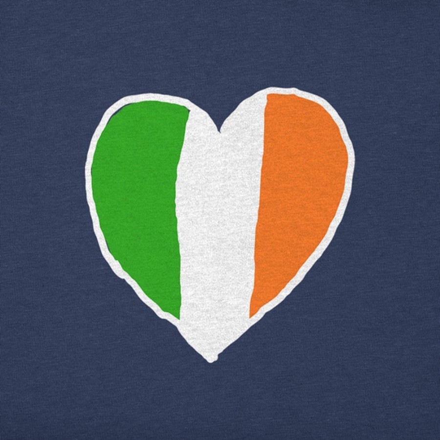 Kids Life is Good Graphic Tees | Kids Quirky Irish Flag Heart Crusher Tee Darkest Blue