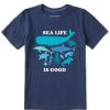 Kids Life is Good Graphic Tees | Kids Sea Life Is Good Crusher Tee Darkest Blue