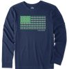 Men Life is Good Graphic Tees | Men'S Shamrock Flag Long Sleeve Crusher Tee Darkest Blue