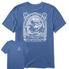 Men Life is Good Graphic Tees | Men'S Happiness Comes In Waves Jake Short Sleeve Tee Vintage Blue