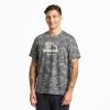 Men Life is Good Graphic Tees | Men'S Tribal Mountain Allover Printed Crusher Tee Gray Camo