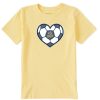 Kids Life is Good Graphic Tees | Kids Soccer Heart Crusher Tee Sandy Yellow