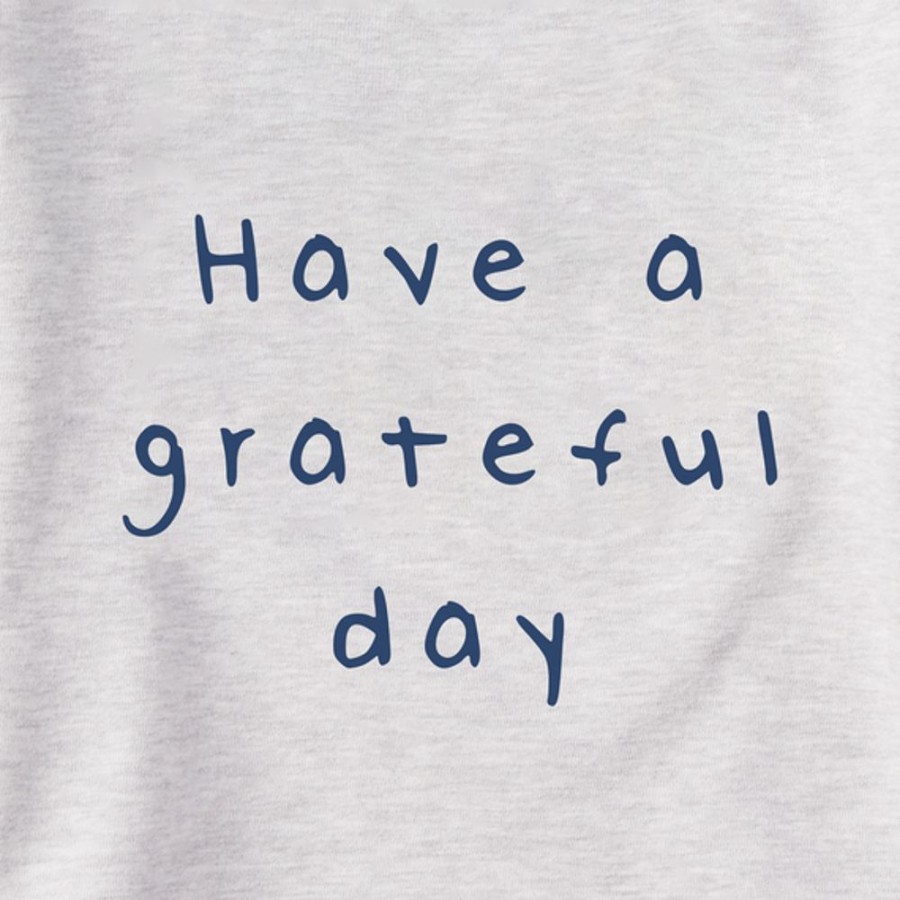 Men Life is Good Sweatshirts & Hoodies | Men'S Quirky Have A Grateful Day Simply True Fleece Crew Light Heather Gray