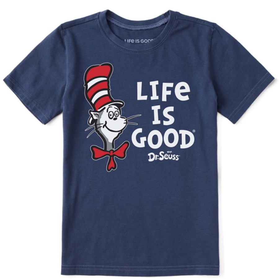 Kids Life is Good Graphic Tees | Kids The Cat Lig Stack Crusher Tee Darkest Blue