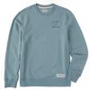 Men Life is Good Sweatshirts & Hoodies | Men'S Quirky Stacked Lig Simply True Fleece Crew Smoky Blue