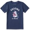 Kids Life is Good Graphic Tees | Kids Naive Reading Is Magic Unicorn Crusher Tee Darkest Blue