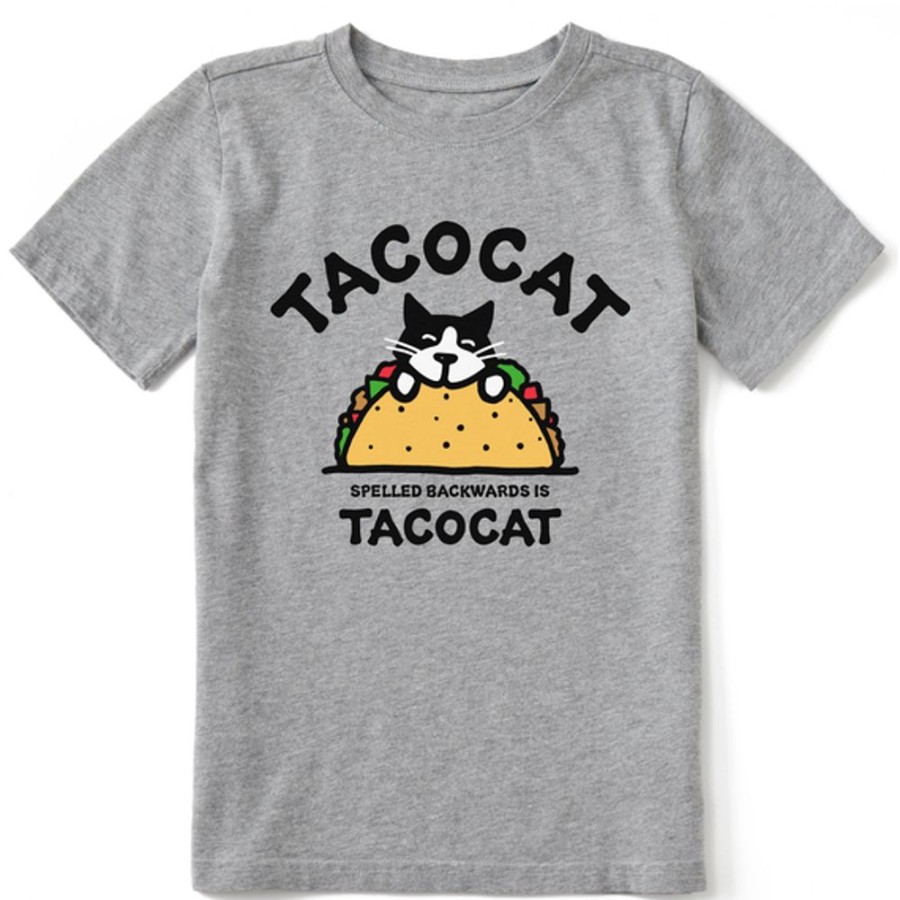 Kids Life is Good Graphic Tees | Kids Vintage Al Tacocat Crusher Tee Heather Gray