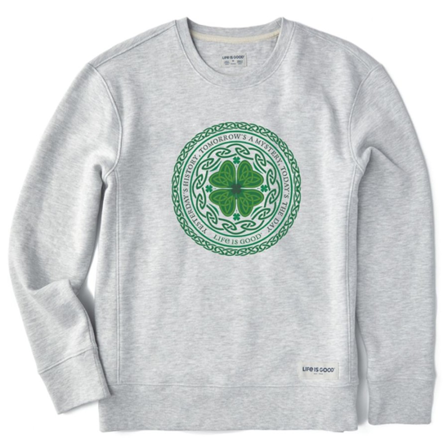 Women Life is Good Sweatshirts & Hoodies | Women'S Celtic Mandala Simply True Fleece Crew Light Heather Gray