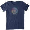 Women Life is Good Graphic Tees | Women'S Tie Dye Primal Celestial Crusher Tee Darkest Blue