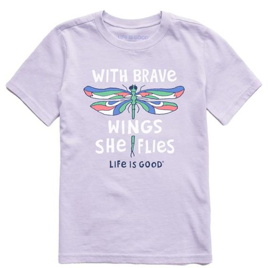 Kids Life is Good Graphic Tees | Kids Brave Wings Crusher Tee Lilac Purple