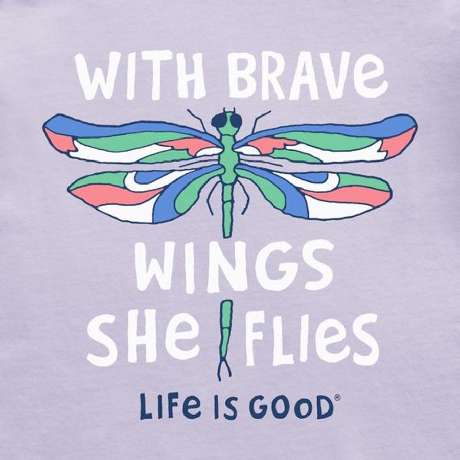 Kids Life is Good Graphic Tees | Kids Brave Wings Crusher Tee Lilac Purple