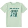 Kids Life is Good Graphic Tees | Kids Big Head Jake 4X4 Crusher Tee Sage Green