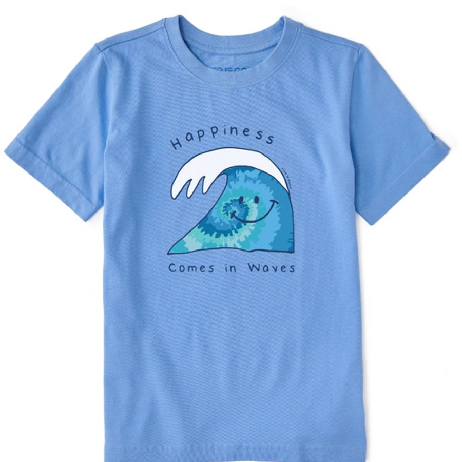 Kids Life is Good Graphic Tees | Kids Tie Dye Wave Crusher Tee Cornflower Blue