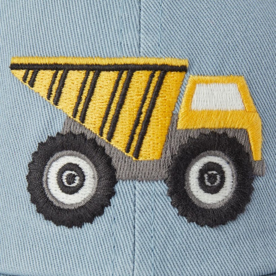 Kids Life is Good Hats | Kids I Like Big Trucks Kids Chill Cap Smoky Blue