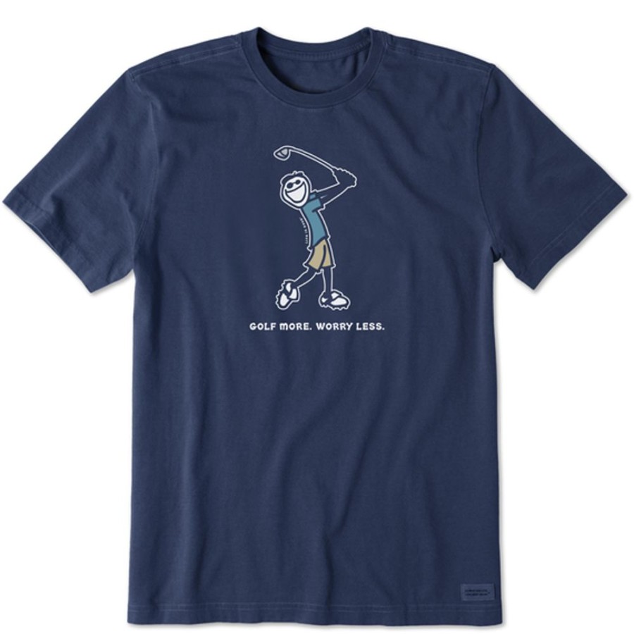 Men Life is Good Graphic Tees | Men'S Jake Golf More Short Sleeve Tee Darkest Blue