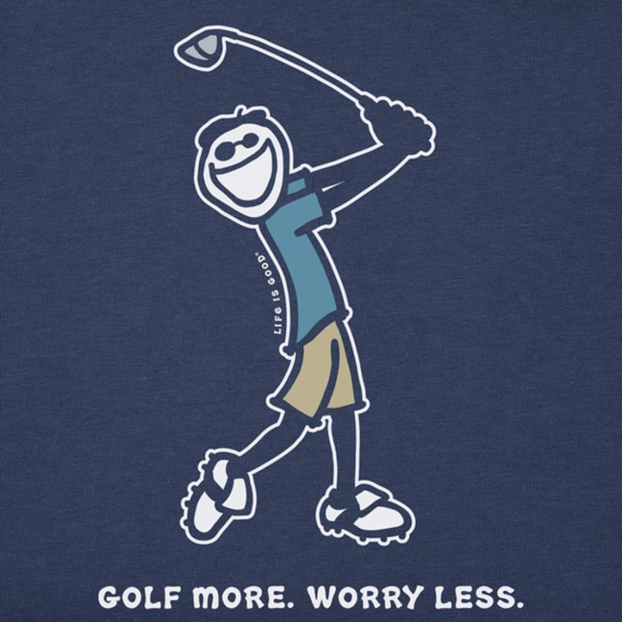 Men Life is Good Graphic Tees | Men'S Jake Golf More Short Sleeve Tee Darkest Blue