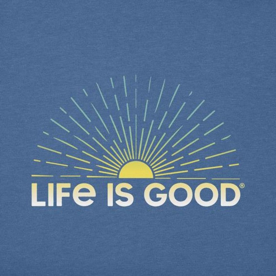 Men Life is Good Graphic Tees | Men'S Morning Sunburst Crusher-Lite Tee Vintage Blue