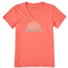 Women Life is Good Graphic Tees | Women'S Sundala Crusher-Lite Vee Mango Orange