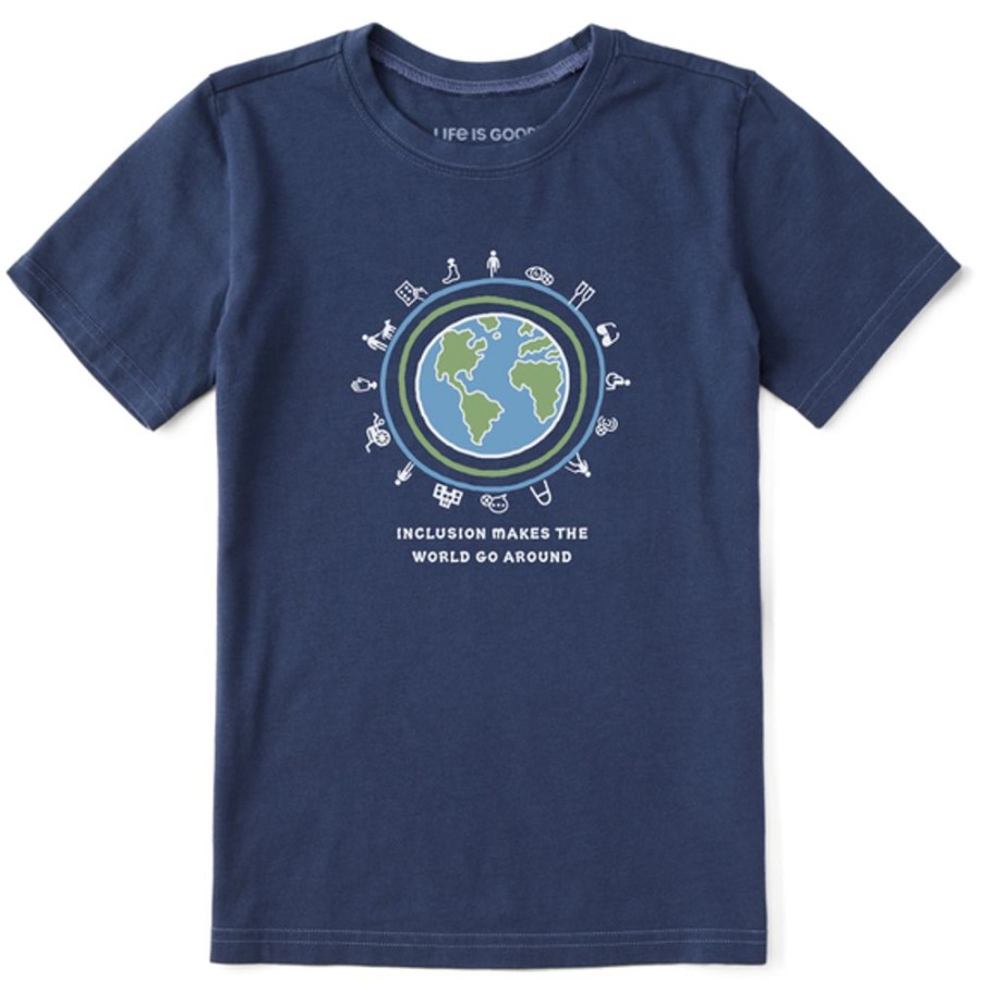 Kids Life is Good Graphic Tees | Kids Vintage Inclusion World Crusher Tee Darkest Blue