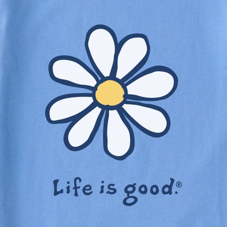 Women Life is Good Graphic Tees | Women'S Lig Daisy Long Sleeve Crusher-Lite Hooded Tee Cornflower Blue