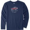 Men Life is Good Graphic Tees | Men'S Offroad Jake Long Sleeve Crusher Tee Darkest Blue