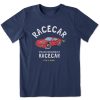 Kids Life is Good Graphic Tees | Kids Racecar Backwards Is Racecar Crusher Tee Darkest Blue