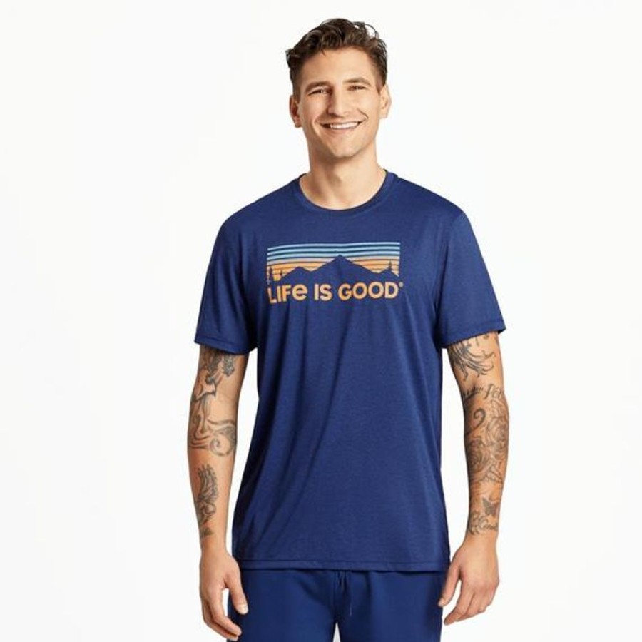 Men Life is Good Active & Slub Tops | Men'S Scenic Mountain Vista Active Tee Darkest Blue