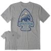 Men Life is Good Graphic Tees | Men'S Fineline Appalachian Trail Bear Short Sleeve Tee Heather Gray