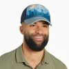 Men Life is Good Hats | Mountain Forest Scene Trucker Hat Stone Blue