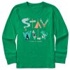 Kids Life is Good Graphic Tees | Kids Stay Wild Long Sleeve Crusher Tee Kelly Green