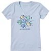 Women Life is Good Graphic Tees | Women'S All Together Now Fish Crusher Vee Glacier Blue