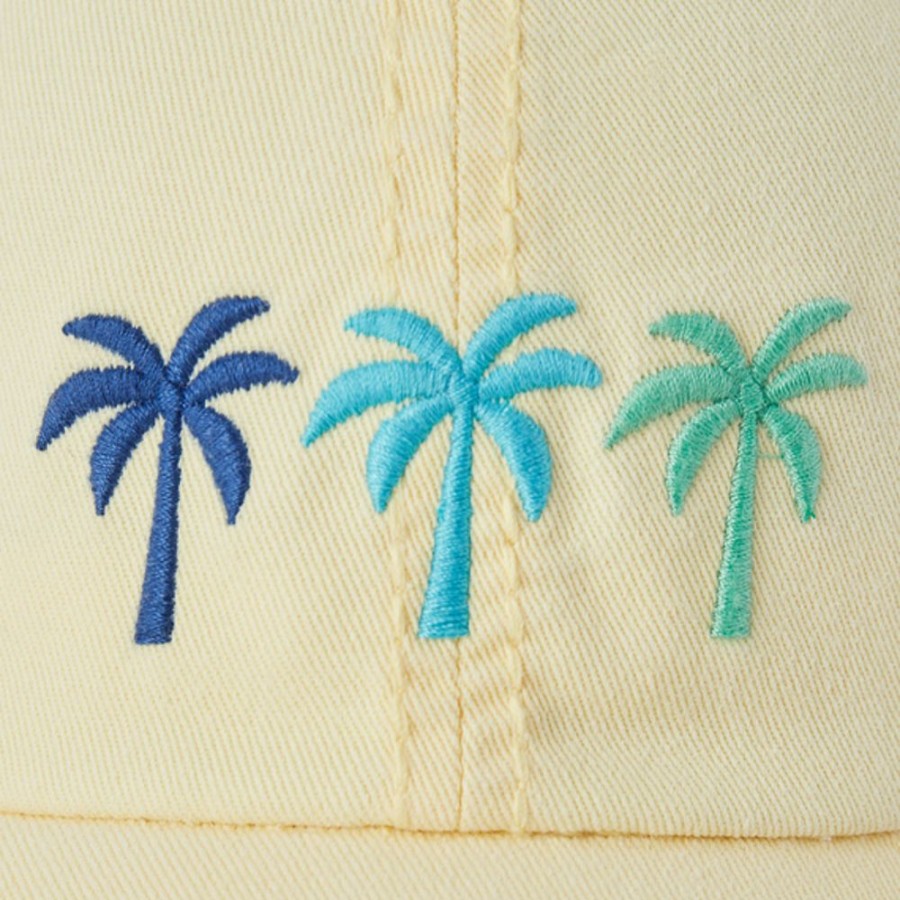 Men Life is Good Hats | 365 Palm Trees Sunwashed Chill Cap Sandy Yellow