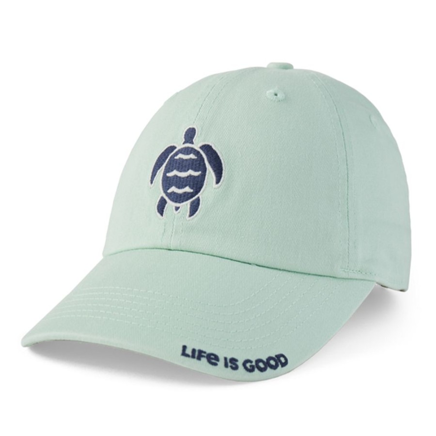 Men Life is Good Hats | Positive Lifestyle Turtle Icon Chill Cap Sage Green