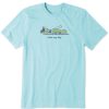 Men Life is Good Graphic Tees | Men'S Lake My Day Vintage Crusher Tee Beach Blue