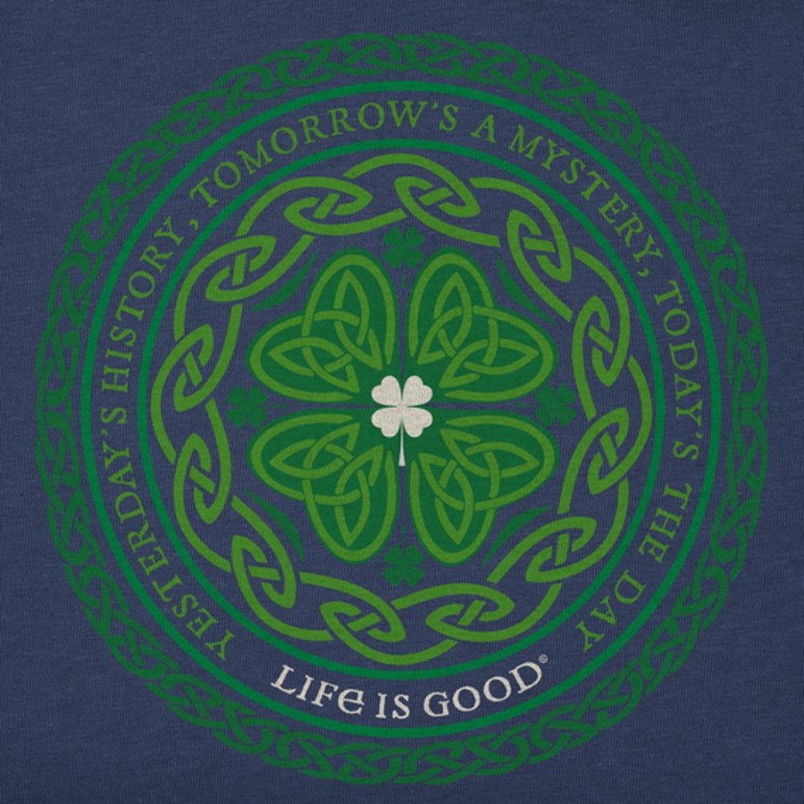 Women Life is Good Boxy Tees | Women'S Celtic Mandala Boxy Crusher Tee Darkest Blue