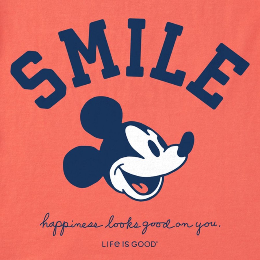 Kids Life is Good Graphic Tees | Kids Clean Steamboat Willie Smile Crusher Tee Mango Orange