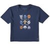 Women Life is Good Boxy Tees | Women'S Naive Be Kind To All Kinds Boxy Crusher Tee Darkest Blue