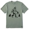 Men Life is Good Graphic Tees | Men'S Big Foot Hike Short Sleeve Tee Moss Green