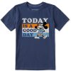 Kids Life is Good Graphic Tees | Kids Clean Today Is A Good Day Will Stripes Crusher Tee Darkest Blue