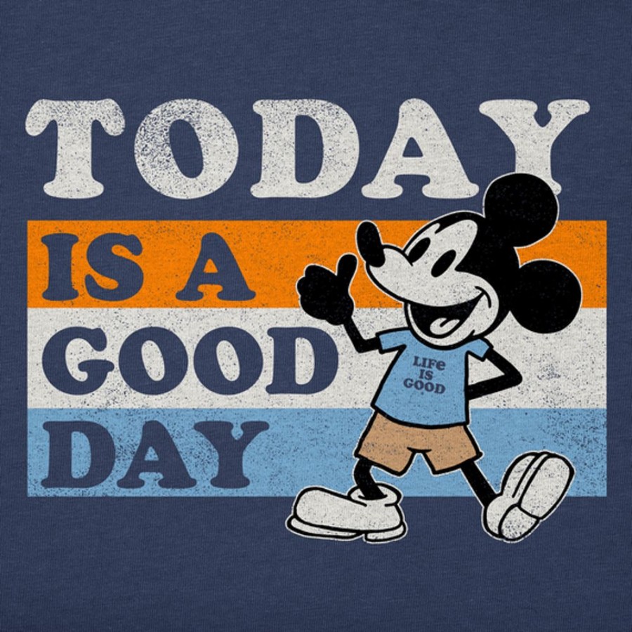 Kids Life is Good Graphic Tees | Kids Clean Today Is A Good Day Will Stripes Crusher Tee Darkest Blue