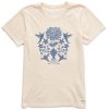 Women Life is Good Graphic Tees | Women'S Hummingbirds Mirror Short Sleeve Tee Putty White