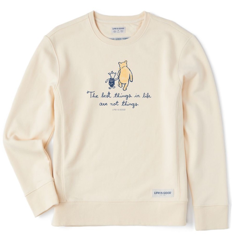 Women Life is Good Sweatshirts & Hoodies | Women'S Winnie Best Things Simply True Fleece Crew Putty White