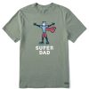 Men Life is Good Graphic Tees | Men'S Jake Super Dad Crusher Tee Moss Green